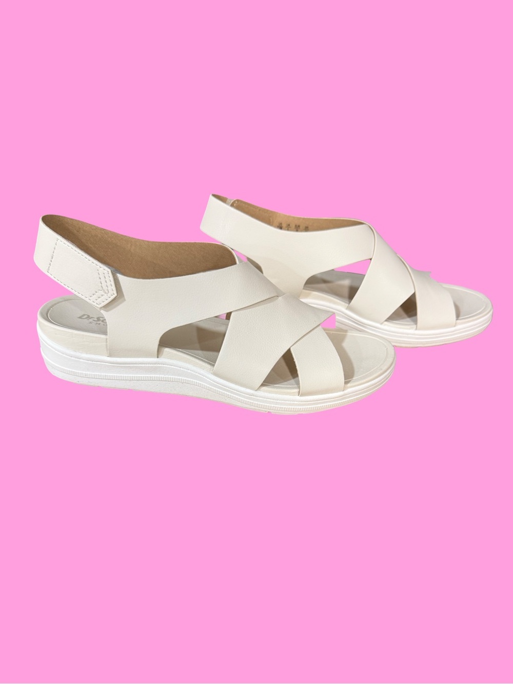 Dr. Scholl's Women's White Crisscross Slingback Sandals